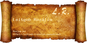 Leitgeb Rozália névjegykártya